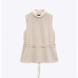 ZARA Soft drawstring top